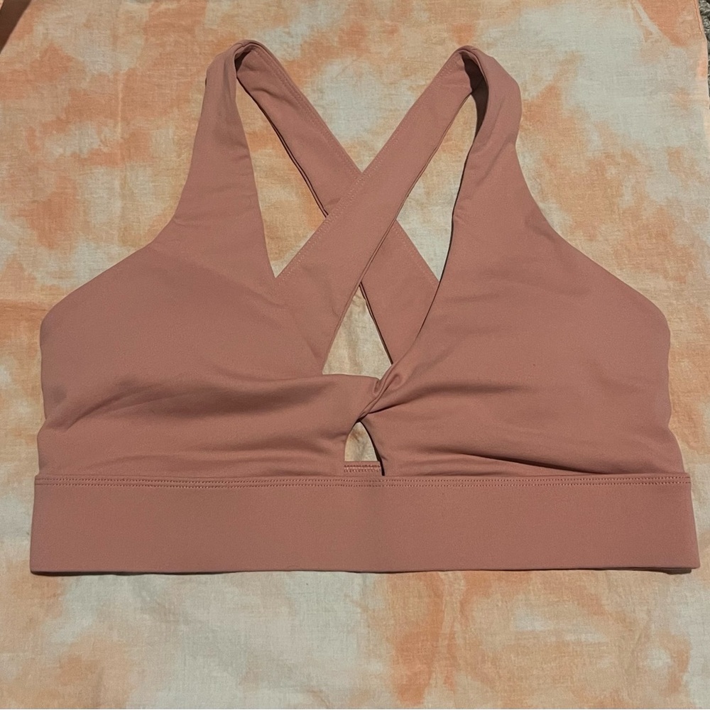 Fabletics Cross-Back Sports Bra - Mauve